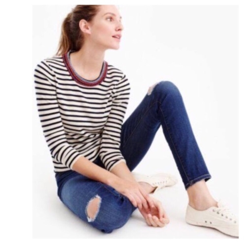 J. Crew beaded neck Tippi Sweater